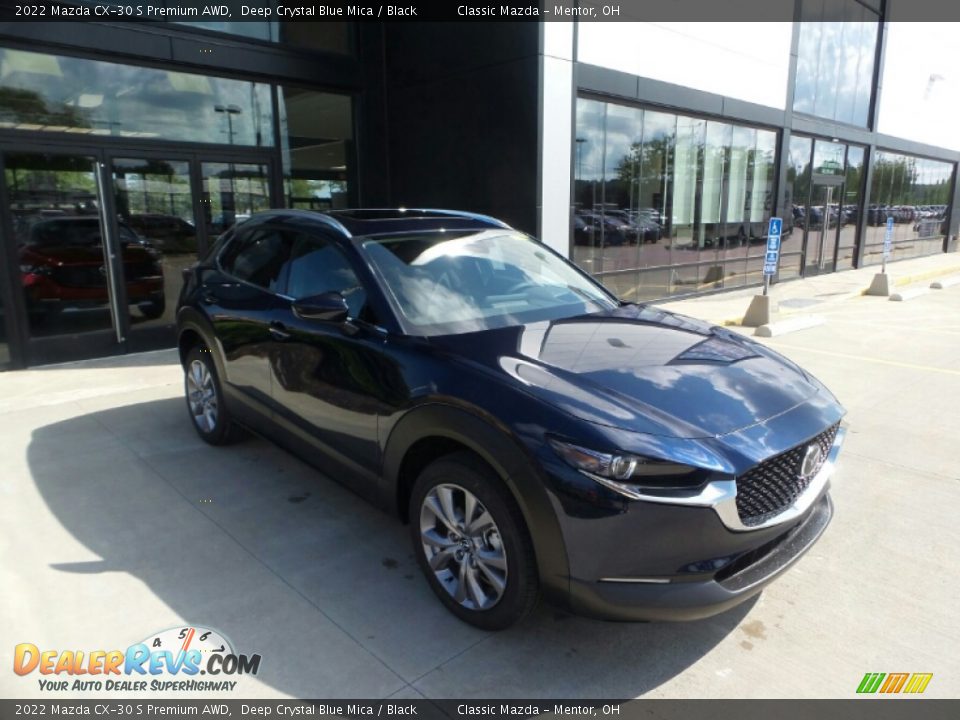 2022 Mazda CX-30 S Premium AWD Deep Crystal Blue Mica / Black Photo #1