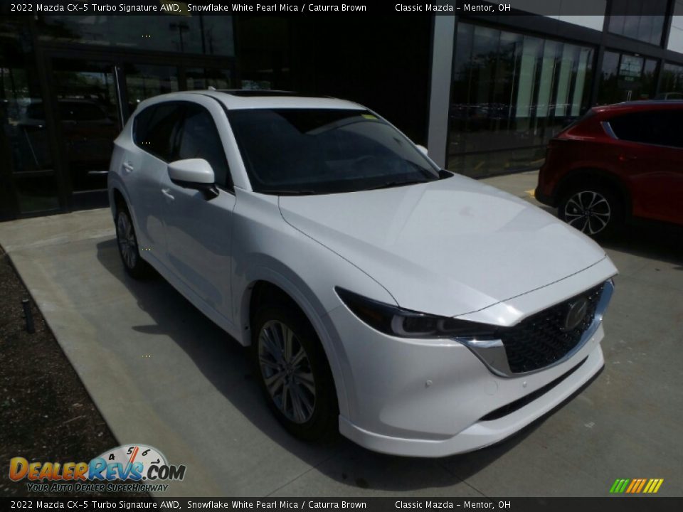 2022 Mazda CX-5 Turbo Signature AWD Snowflake White Pearl Mica / Caturra Brown Photo #1