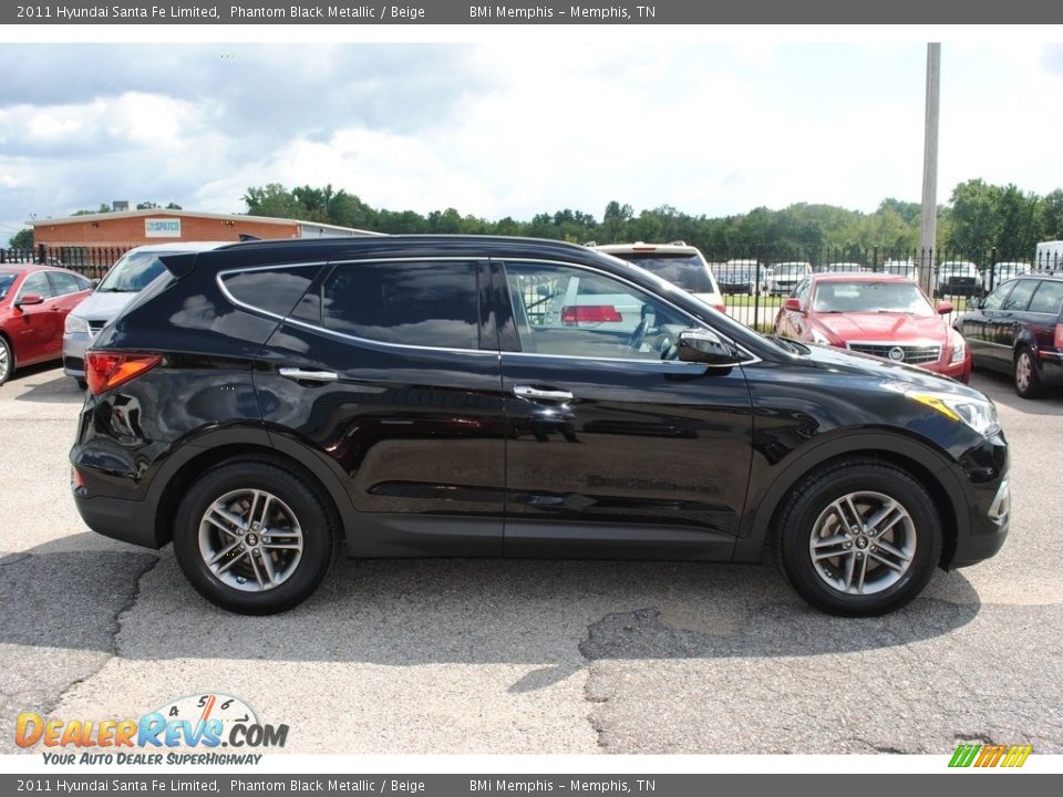 2011 Hyundai Santa Fe Limited Phantom Black Metallic / Beige Photo #6