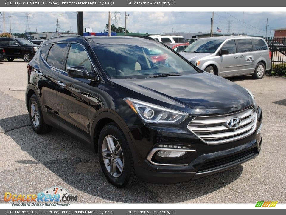 2011 Hyundai Santa Fe Limited Phantom Black Metallic / Beige Photo #7