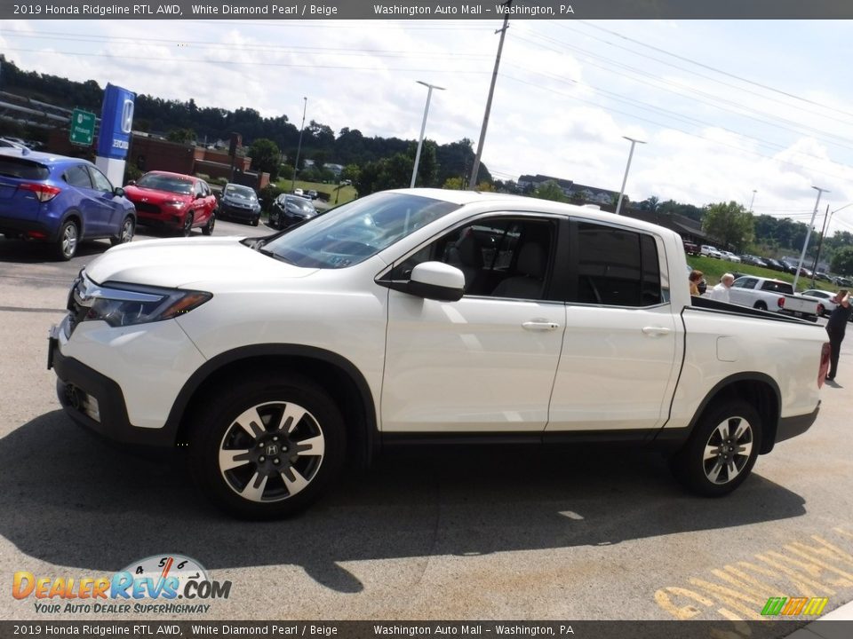 2019 Honda Ridgeline RTL AWD White Diamond Pearl / Beige Photo #7