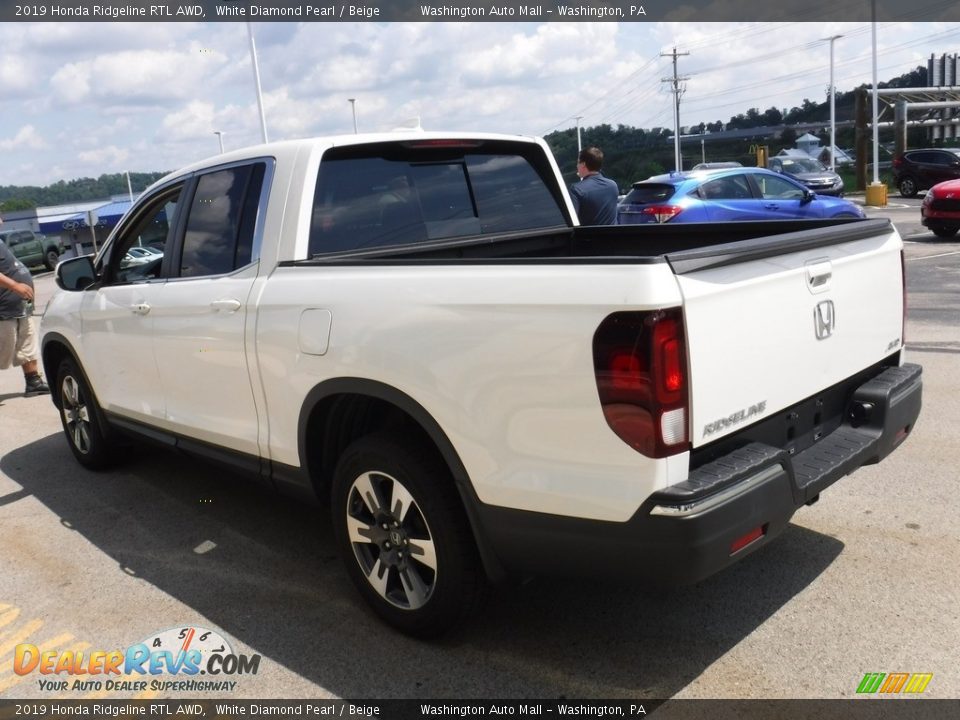 2019 Honda Ridgeline RTL AWD White Diamond Pearl / Beige Photo #8