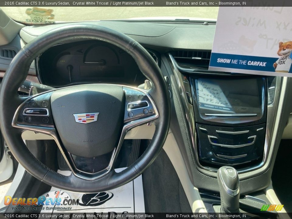 2016 Cadillac CTS 3.6 Luxury Sedan Crystal White Tricoat / Light Platinum/Jet Black Photo #13