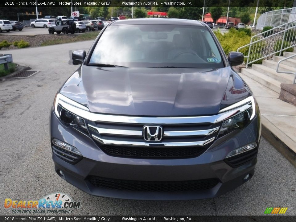 2018 Honda Pilot EX-L AWD Modern Steel Metallic / Gray Photo #12