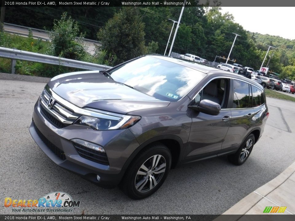 2018 Honda Pilot EX-L AWD Modern Steel Metallic / Gray Photo #13