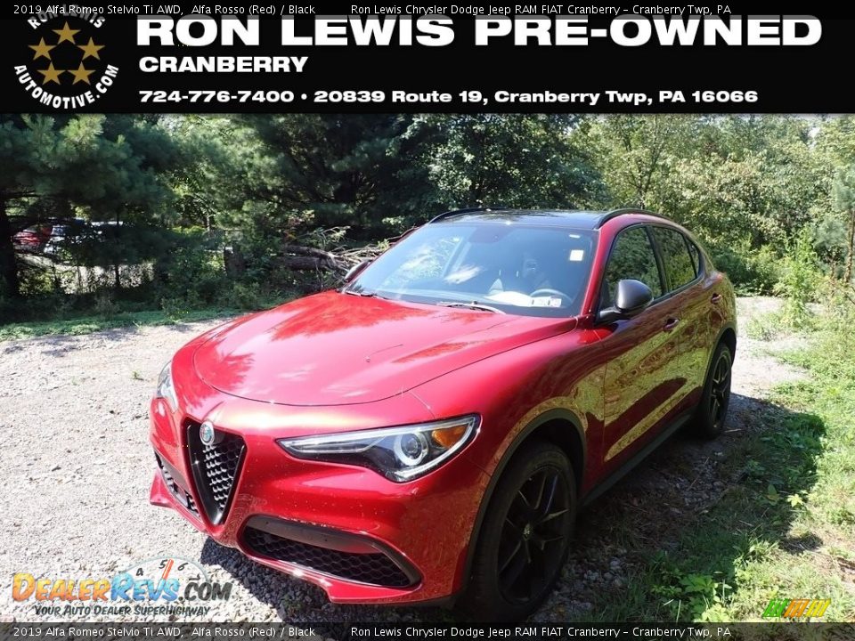 2019 Alfa Romeo Stelvio Ti AWD Alfa Rosso (Red) / Black Photo #1