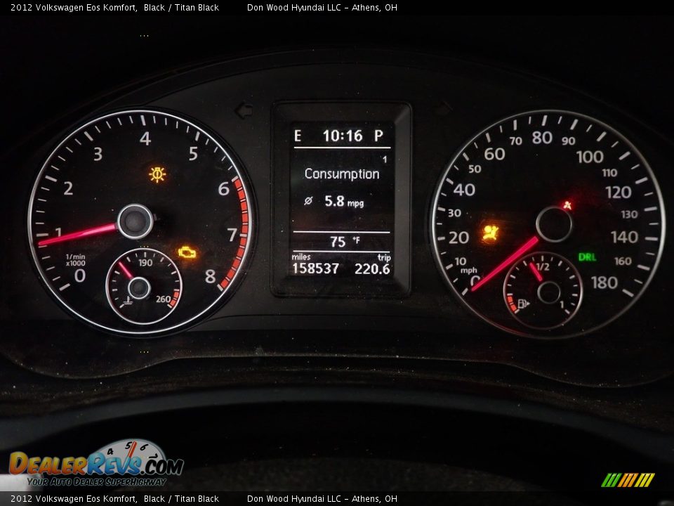 2012 Volkswagen Eos Komfort Black / Titan Black Photo #23