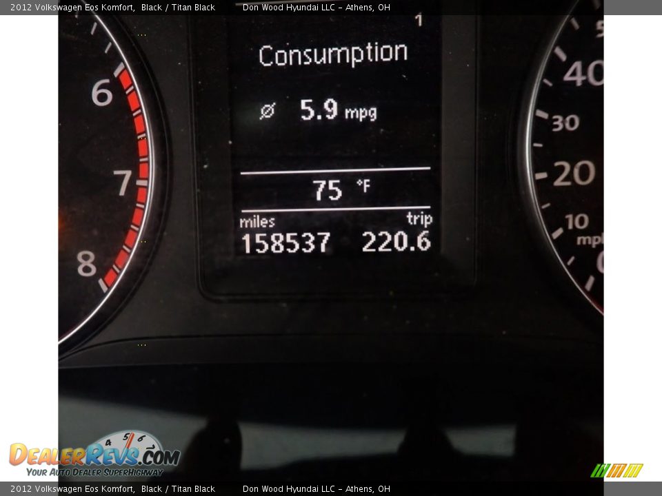 2012 Volkswagen Eos Komfort Black / Titan Black Photo #29