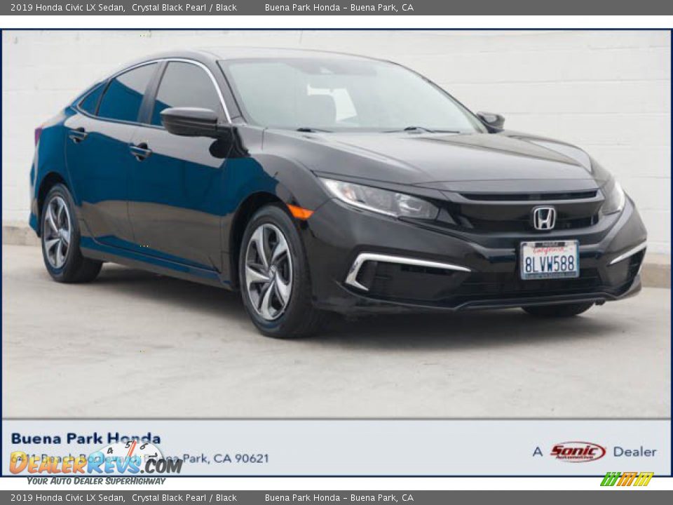 2019 Honda Civic LX Sedan Crystal Black Pearl / Black Photo #1