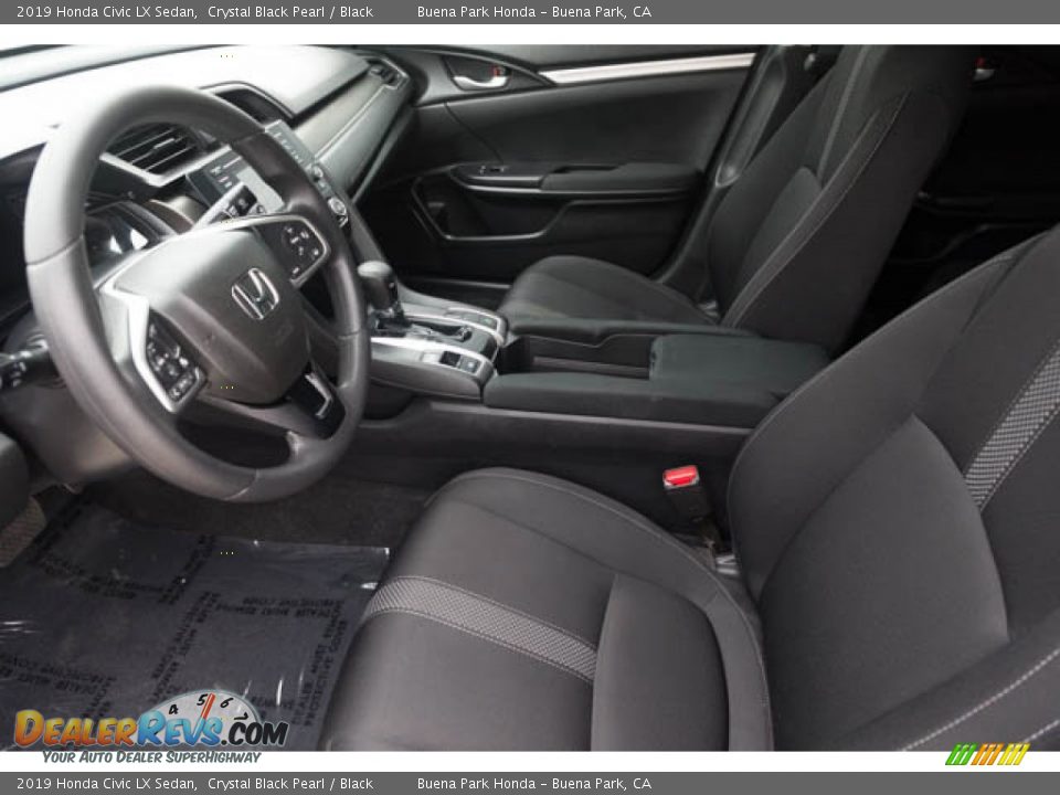 2019 Honda Civic LX Sedan Crystal Black Pearl / Black Photo #3