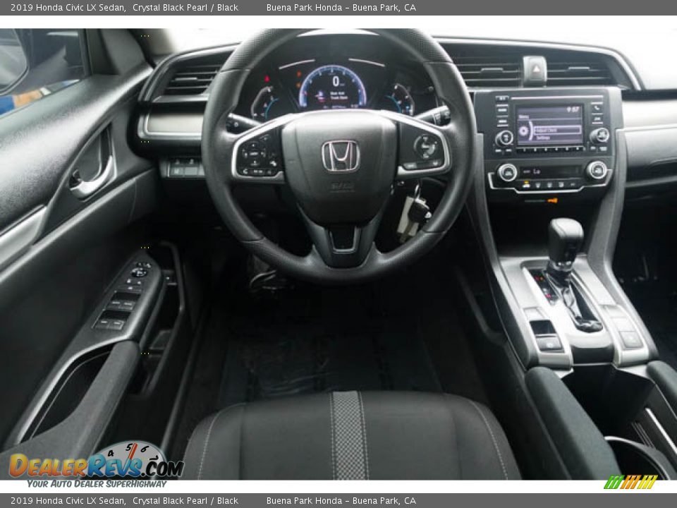 2019 Honda Civic LX Sedan Crystal Black Pearl / Black Photo #5
