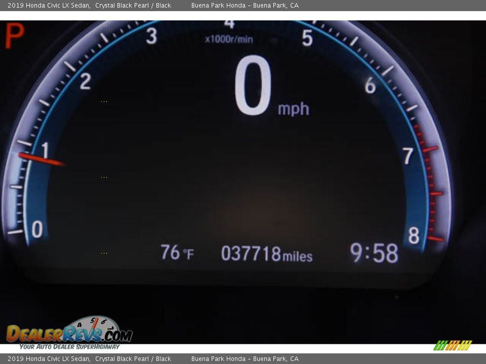 2019 Honda Civic LX Sedan Crystal Black Pearl / Black Photo #6