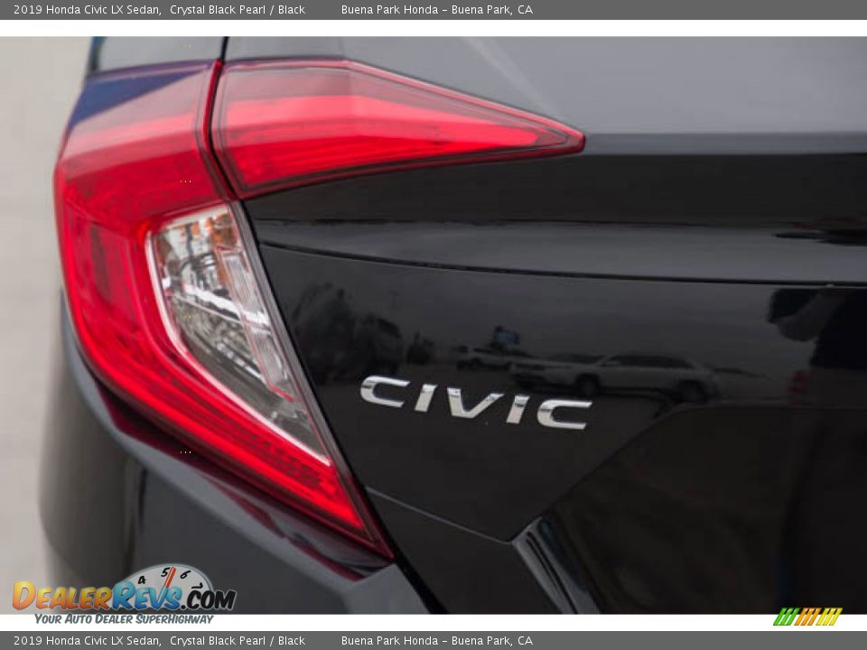 2019 Honda Civic LX Sedan Crystal Black Pearl / Black Photo #12
