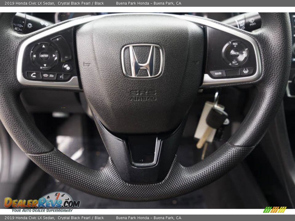 2019 Honda Civic LX Sedan Crystal Black Pearl / Black Photo #15
