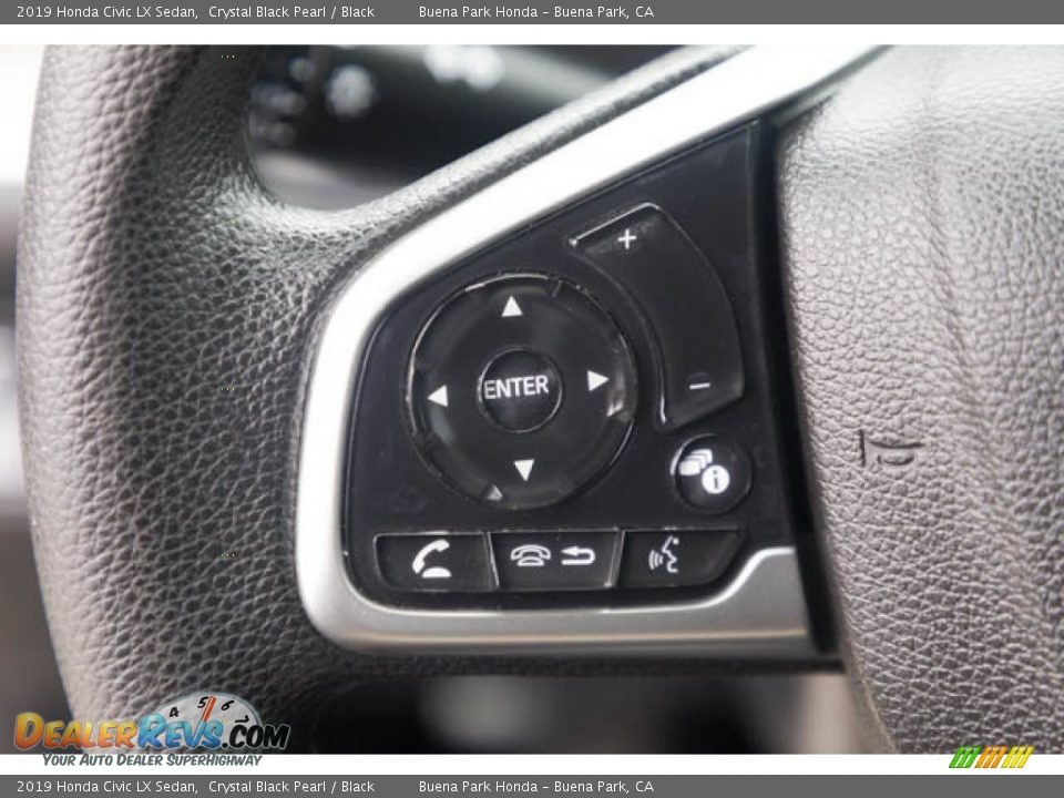 2019 Honda Civic LX Sedan Crystal Black Pearl / Black Photo #16