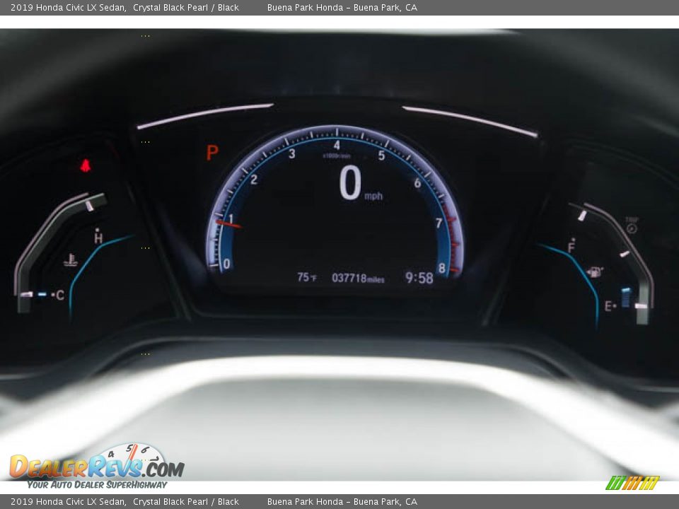 2019 Honda Civic LX Sedan Crystal Black Pearl / Black Photo #28