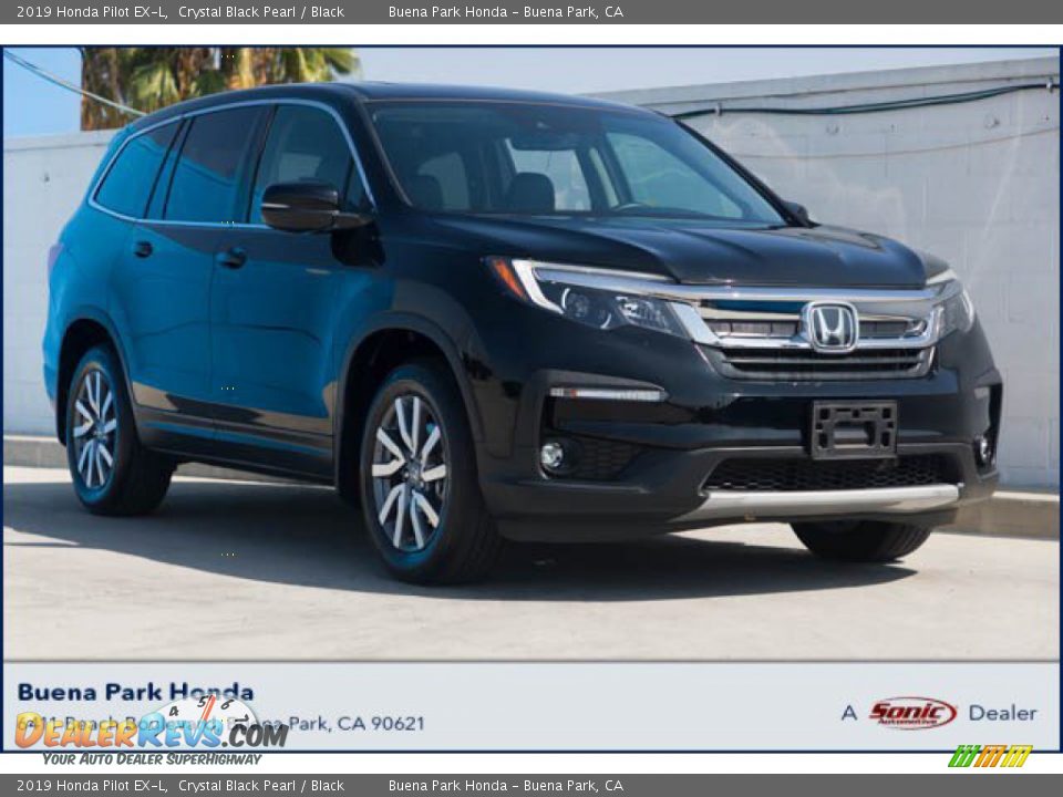 2019 Honda Pilot EX-L Crystal Black Pearl / Black Photo #1