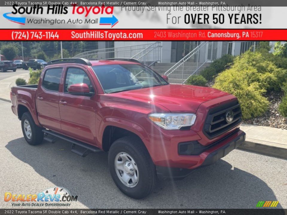 2022 Toyota Tacoma SR Double Cab 4x4 Barcelona Red Metallic / Cement Gray Photo #1