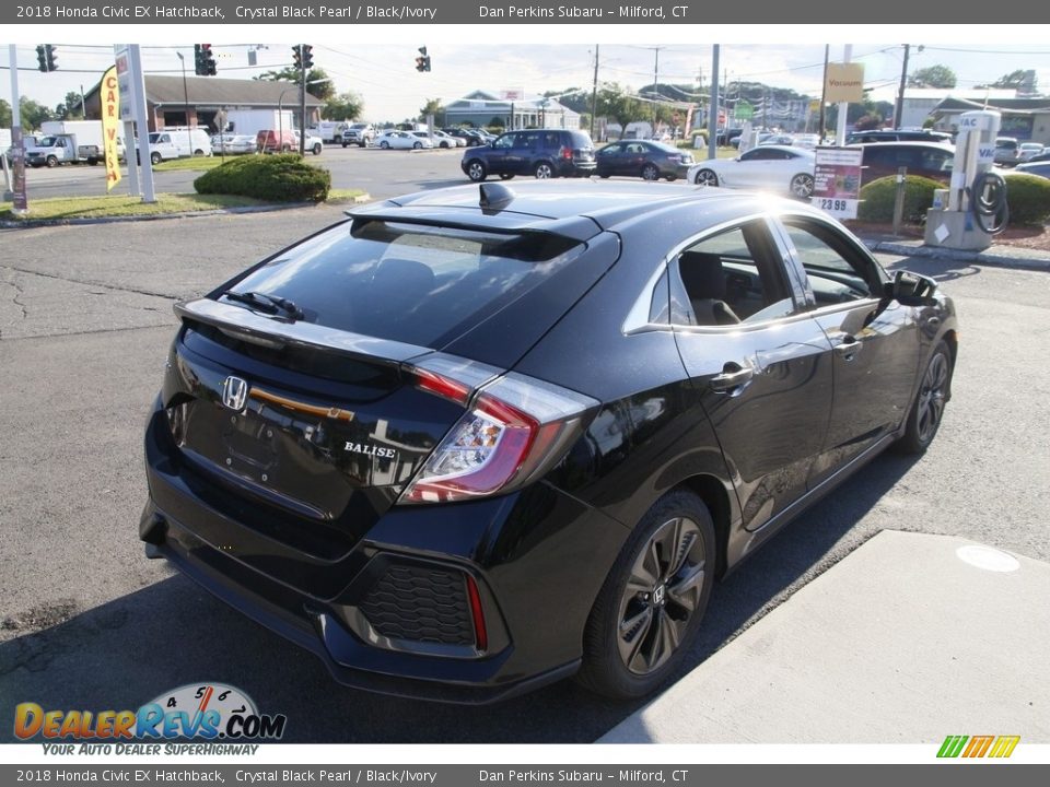 2018 Honda Civic EX Hatchback Crystal Black Pearl / Black/Ivory Photo #5