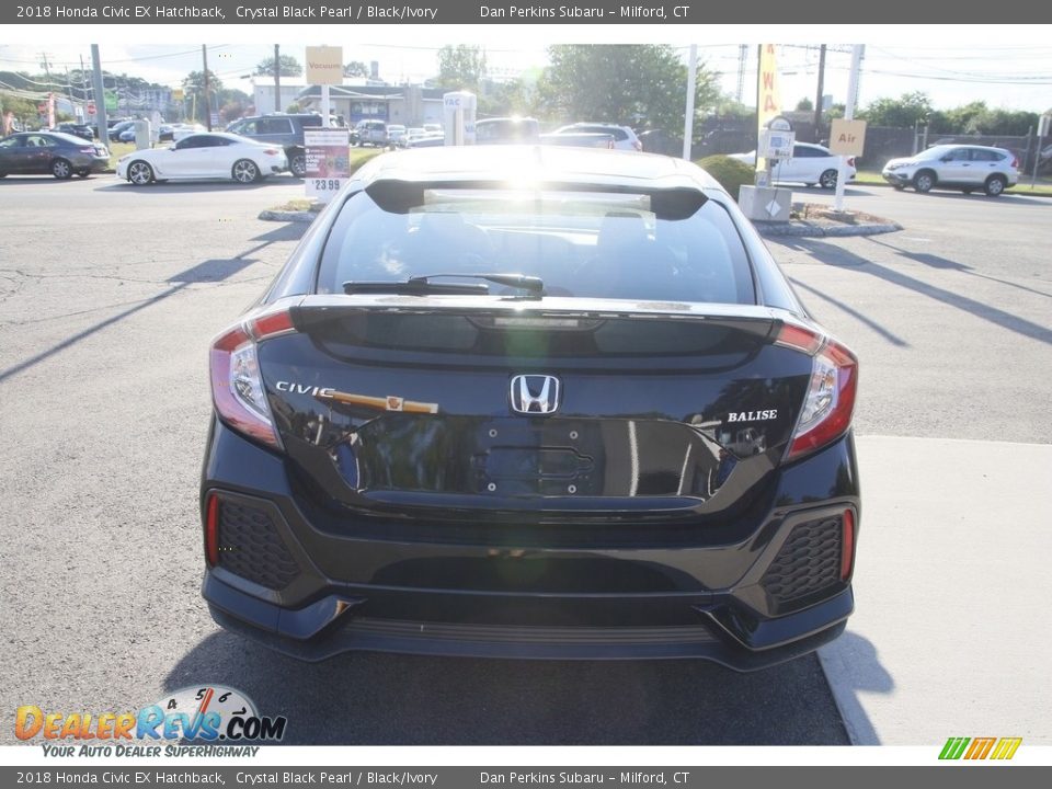 2018 Honda Civic EX Hatchback Crystal Black Pearl / Black/Ivory Photo #6