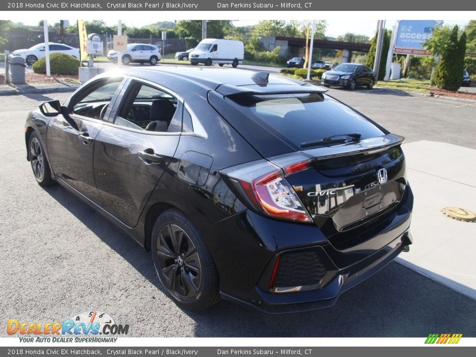 2018 Honda Civic EX Hatchback Crystal Black Pearl / Black/Ivory Photo #7