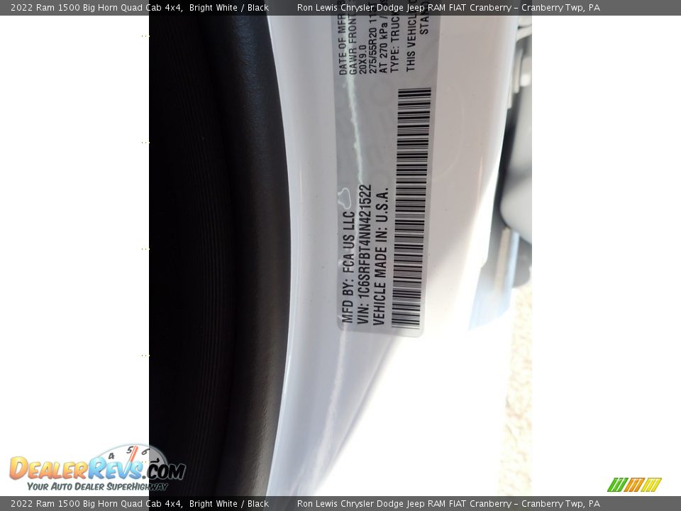 2022 Ram 1500 Big Horn Quad Cab 4x4 Bright White / Black Photo #20