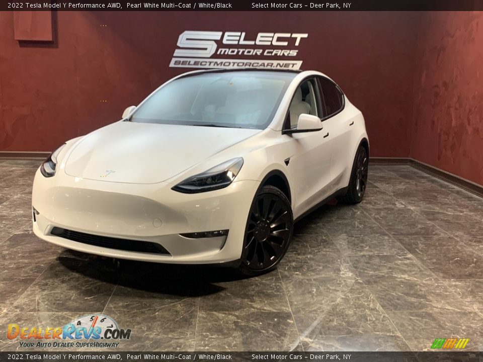 2022 Tesla Model Y Performance AWD Pearl White Multi-Coat / White/Black Photo #1