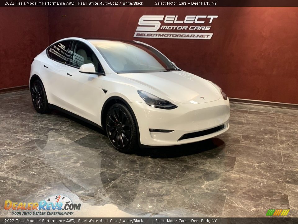2022 Tesla Model Y Performance AWD Pearl White Multi-Coat / White/Black Photo #3