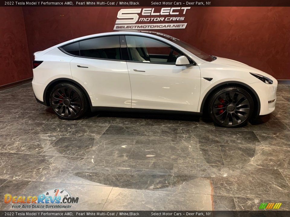 2022 Tesla Model Y Performance AWD Pearl White Multi-Coat / White/Black Photo #4