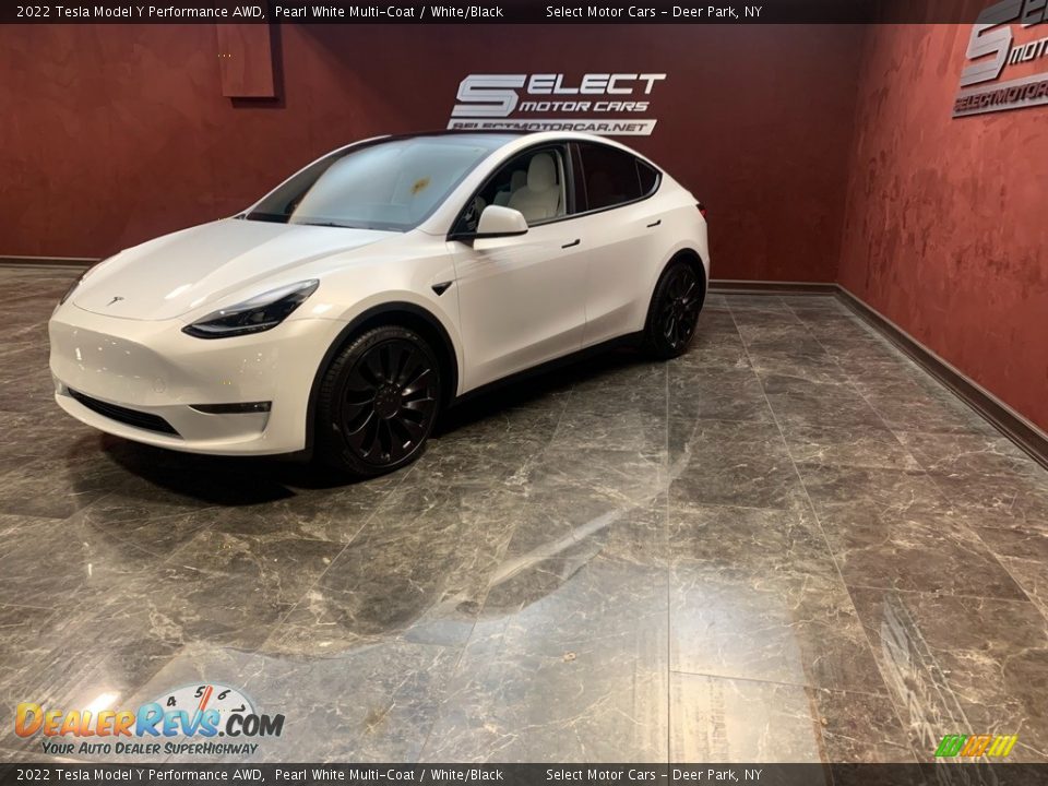 2022 Tesla Model Y Performance AWD Pearl White Multi-Coat / White/Black Photo #6