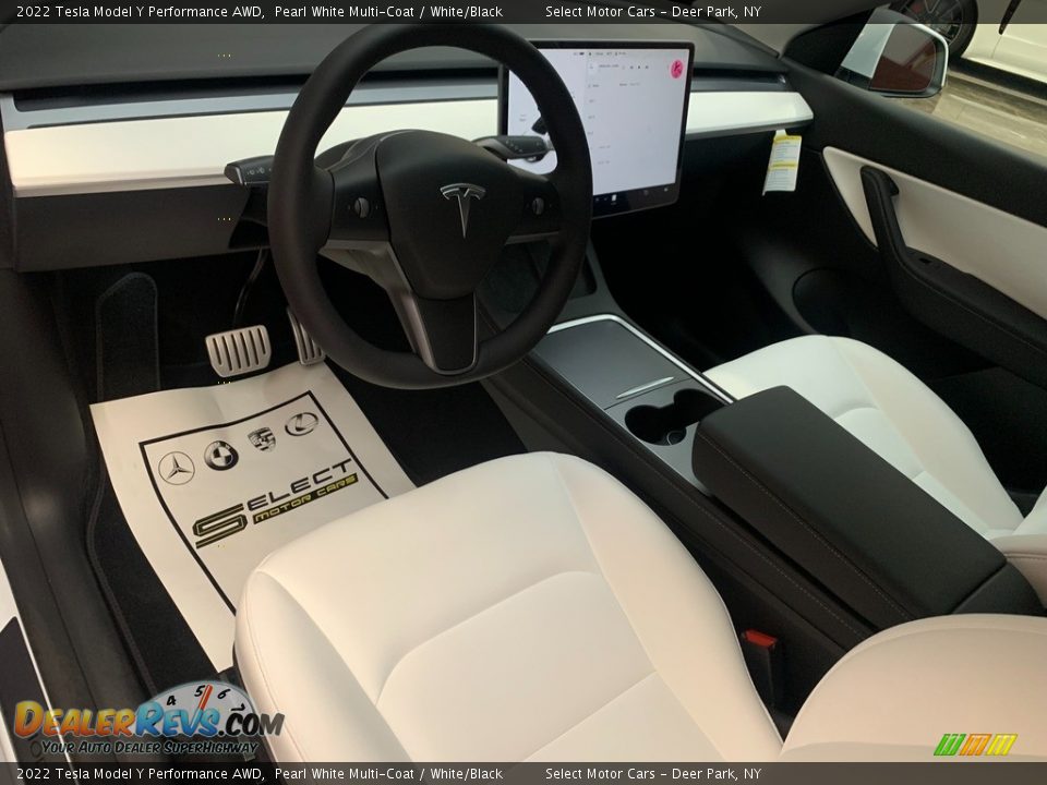 White/Black Interior - 2022 Tesla Model Y Performance AWD Photo #9