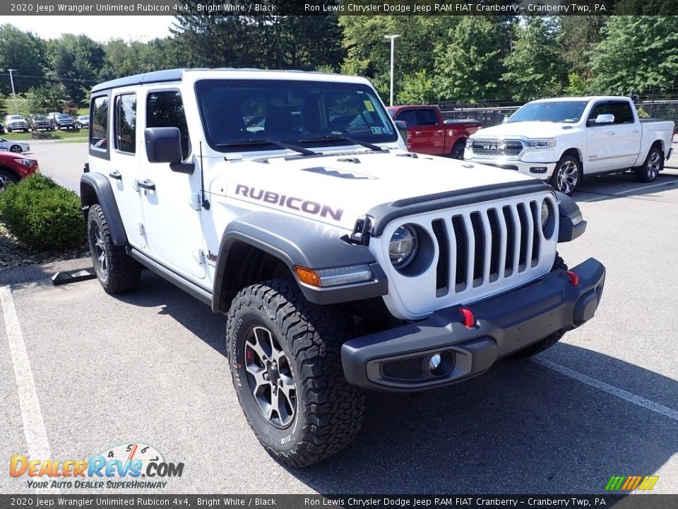 2020 Jeep Wrangler Unlimited Rubicon 4x4 Bright White / Black Photo #3