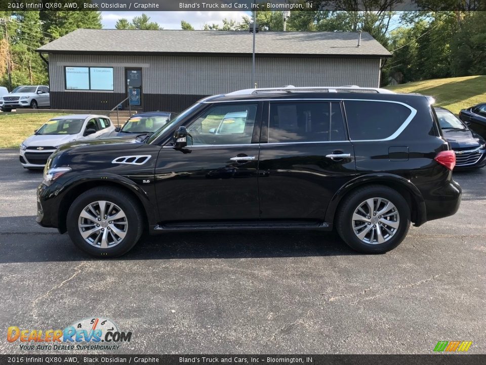 2016 Infiniti QX80 AWD Black Obsidian / Graphite Photo #1