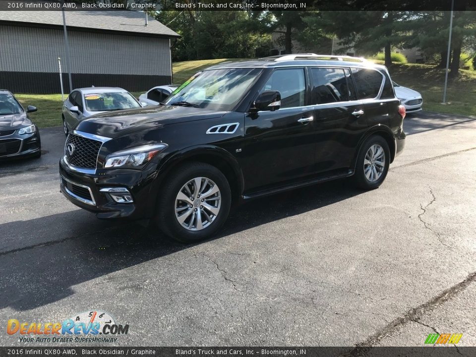2016 Infiniti QX80 AWD Black Obsidian / Graphite Photo #2
