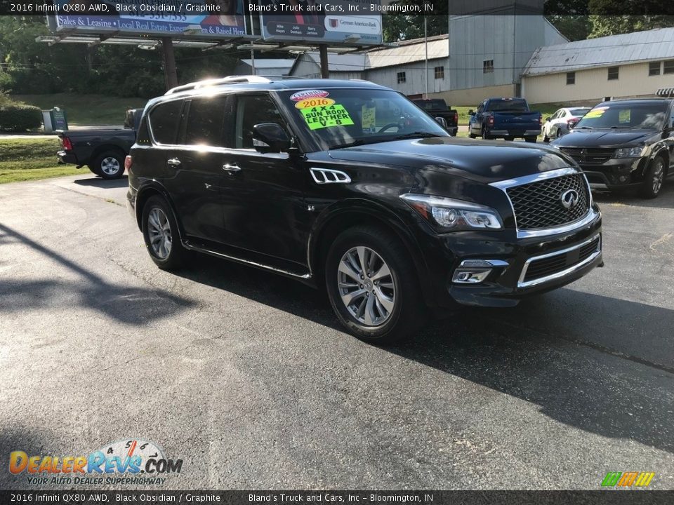 2016 Infiniti QX80 AWD Black Obsidian / Graphite Photo #4