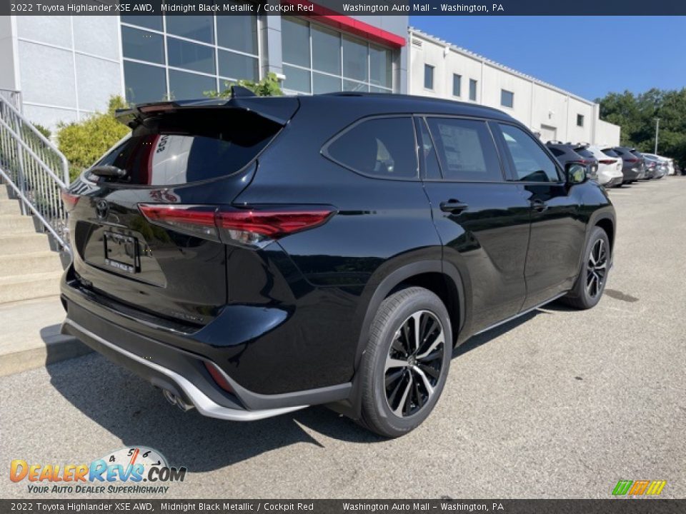 2022 Toyota Highlander XSE AWD Midnight Black Metallic / Cockpit Red Photo #9