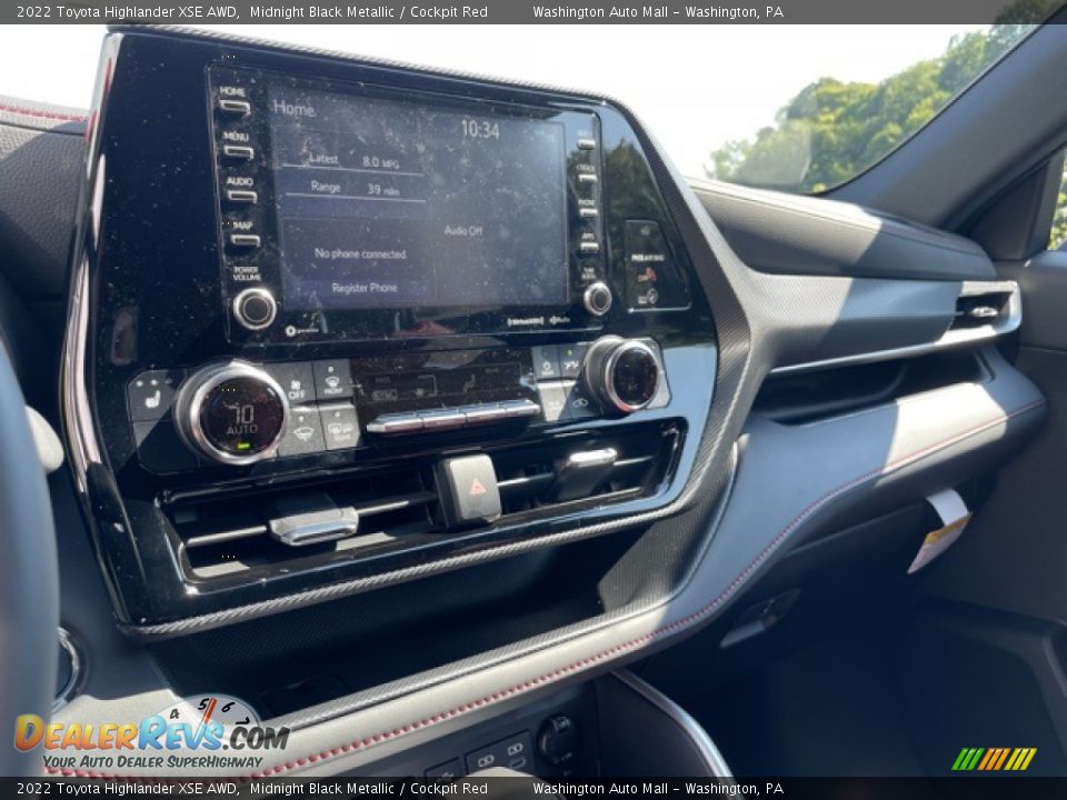 2022 Toyota Highlander XSE AWD Midnight Black Metallic / Cockpit Red Photo #19