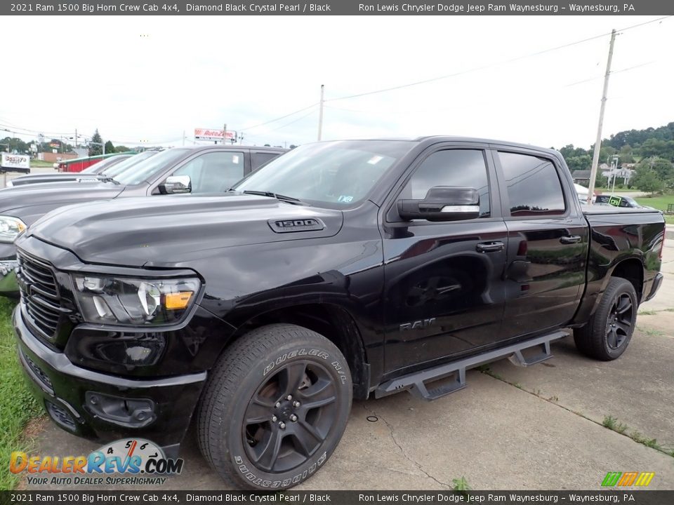 2021 Ram 1500 Big Horn Crew Cab 4x4 Diamond Black Crystal Pearl / Black Photo #1