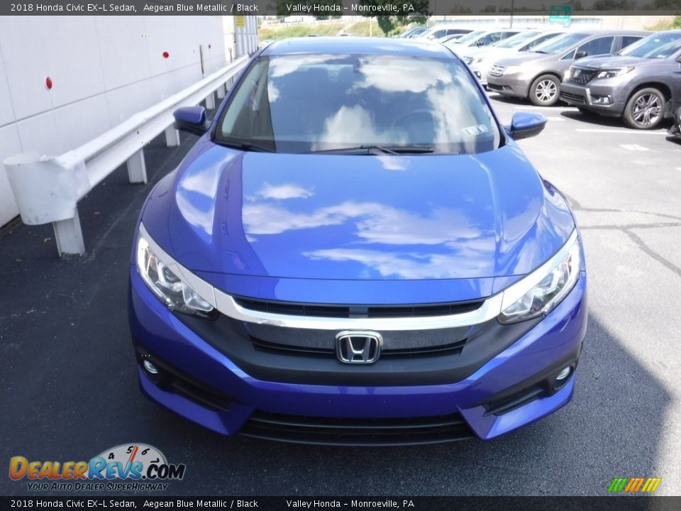 2018 Honda Civic EX-L Sedan Aegean Blue Metallic / Black Photo #5