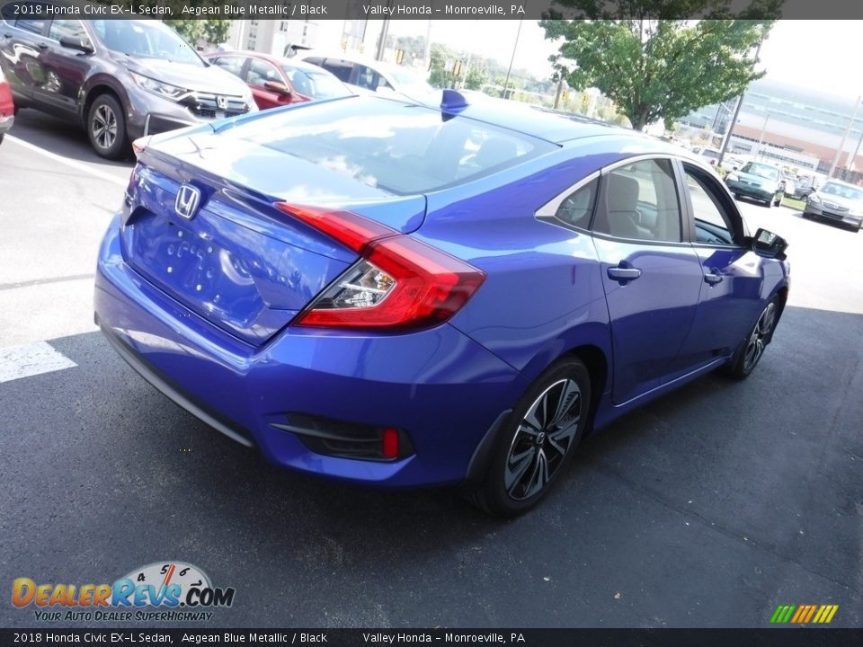 2018 Honda Civic EX-L Sedan Aegean Blue Metallic / Black Photo #7