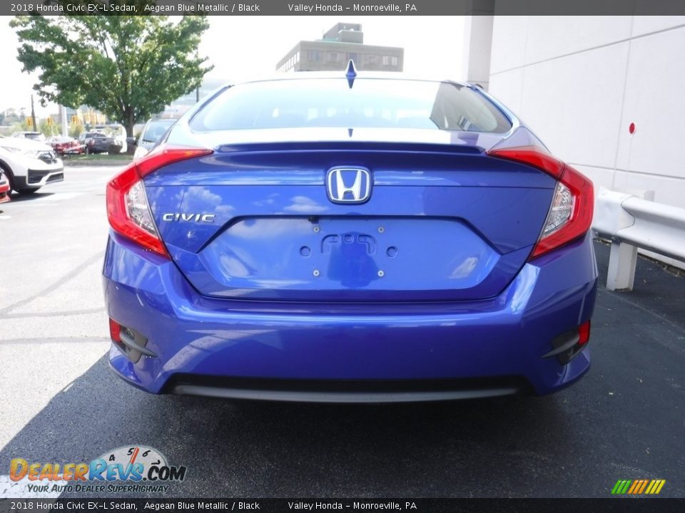 2018 Honda Civic EX-L Sedan Aegean Blue Metallic / Black Photo #8