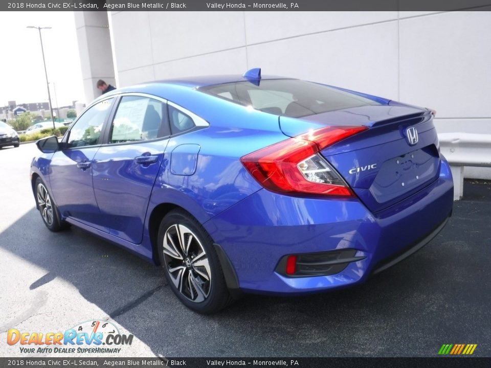 2018 Honda Civic EX-L Sedan Aegean Blue Metallic / Black Photo #9