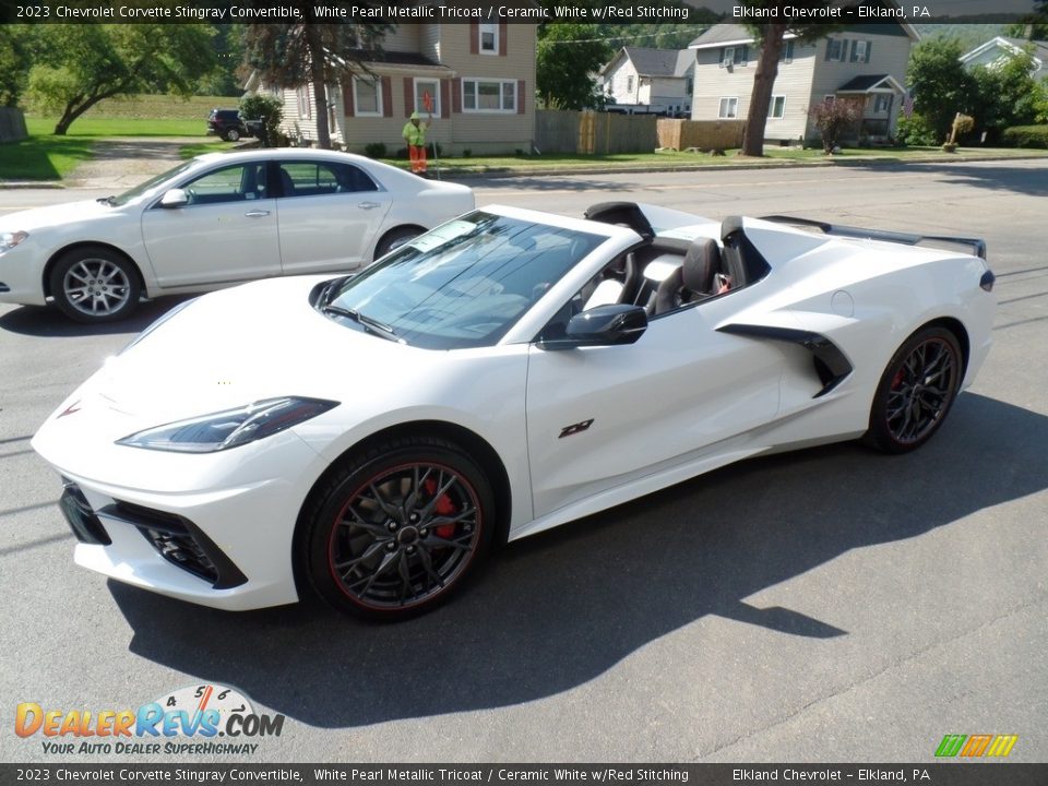 2023 Chevrolet Corvette Stingray Convertible White Pearl Metallic Tricoat / Ceramic White w/Red Stitching Photo #1