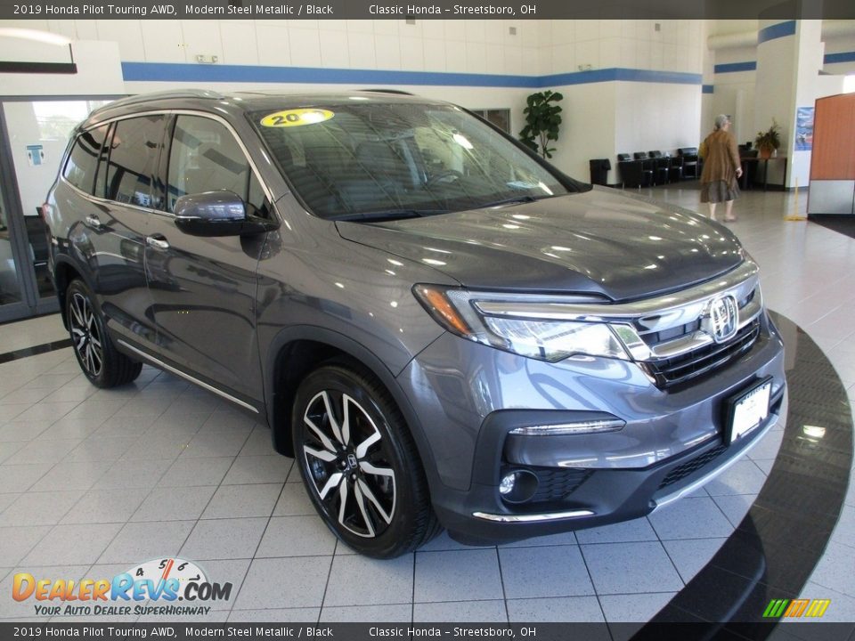 2019 Honda Pilot Touring AWD Modern Steel Metallic / Black Photo #3