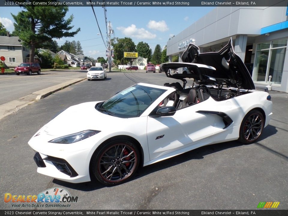 2023 Chevrolet Corvette Stingray Convertible White Pearl Metallic Tricoat / Ceramic White w/Red Stitching Photo #2