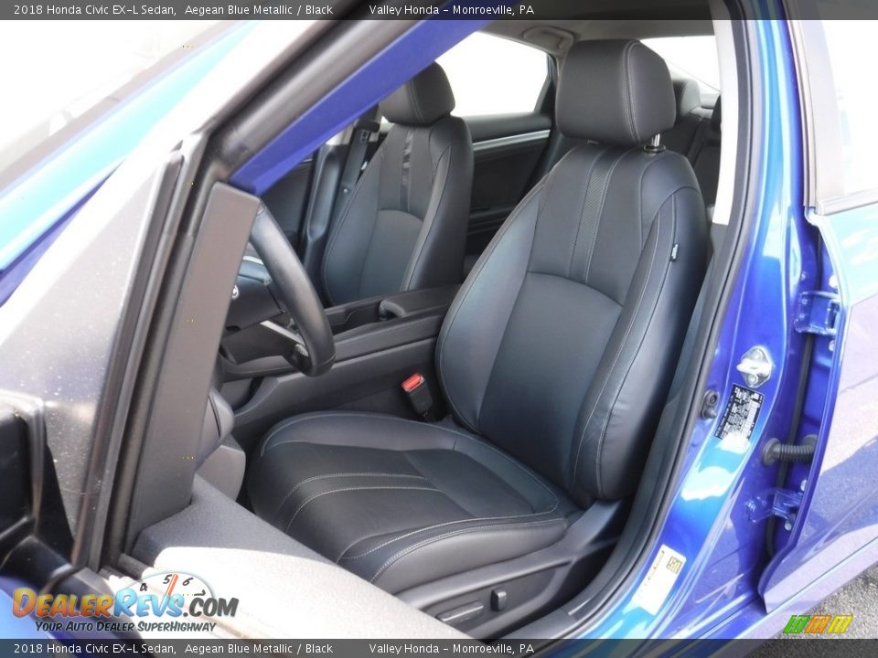 2018 Honda Civic EX-L Sedan Aegean Blue Metallic / Black Photo #11