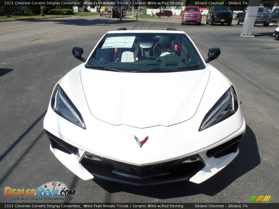 2023 Chevrolet Corvette Stingray Convertible White Pearl Metallic Tricoat / Ceramic White w/Red Stitching Photo #3