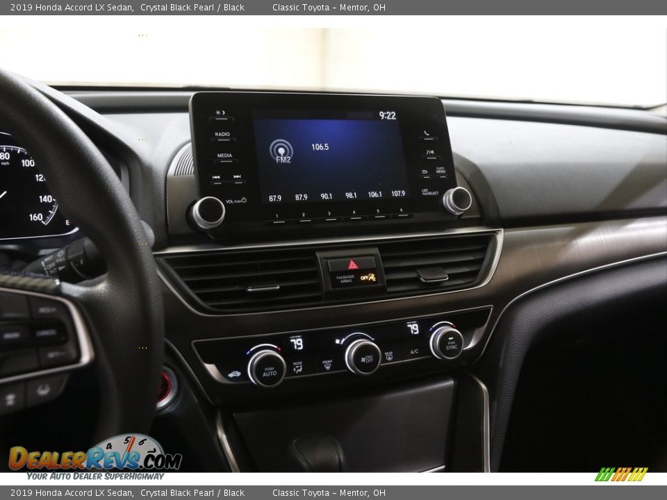 2019 Honda Accord LX Sedan Crystal Black Pearl / Black Photo #9