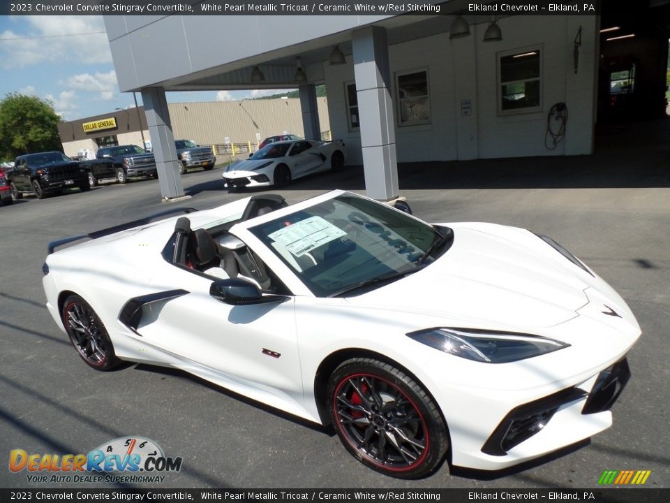 2023 Chevrolet Corvette Stingray Convertible White Pearl Metallic Tricoat / Ceramic White w/Red Stitching Photo #8