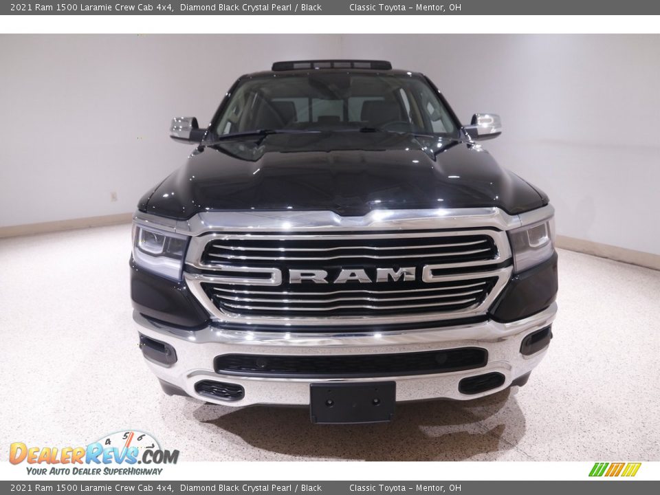 2021 Ram 1500 Laramie Crew Cab 4x4 Diamond Black Crystal Pearl / Black Photo #2
